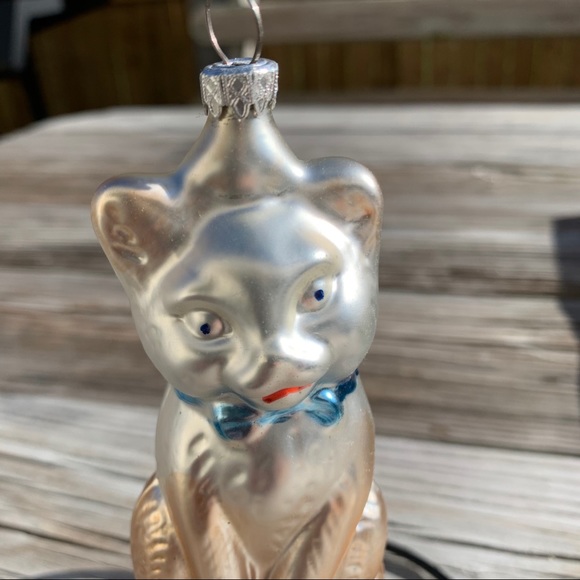 Vintage Glass West Germany Cat Ornament - Picture 2 of 10
